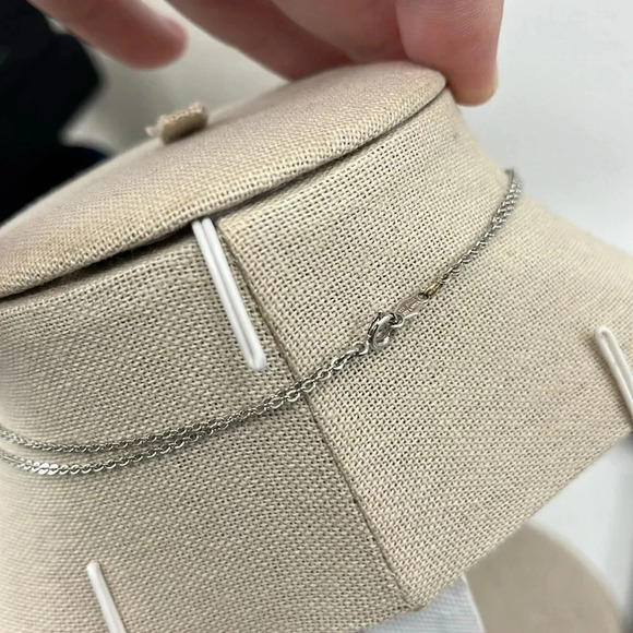 Vintage QVC Diamonique Garnet Necklace - Sterling Silver 925 - Picture 7 of 17